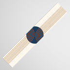 Mid Century Modern Geometric 162 Sun Rainbow abstract in Navy Blue Orange Table Runner Gallery Image 3