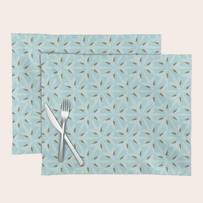 Sky Blue Moroccan Geometric Birds in Flight Placemat Gallery Image 1