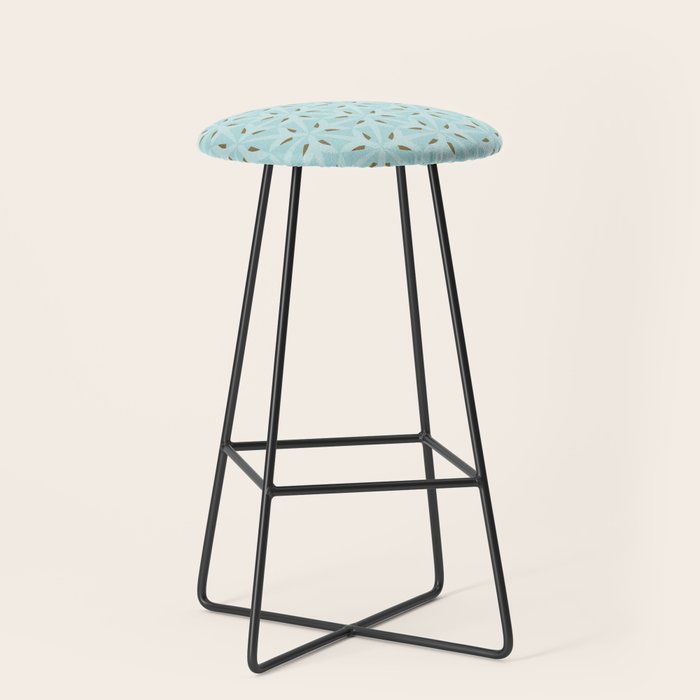 Sky Blue Moroccan Geometric Birds in Flight Stool Gallery Image 1