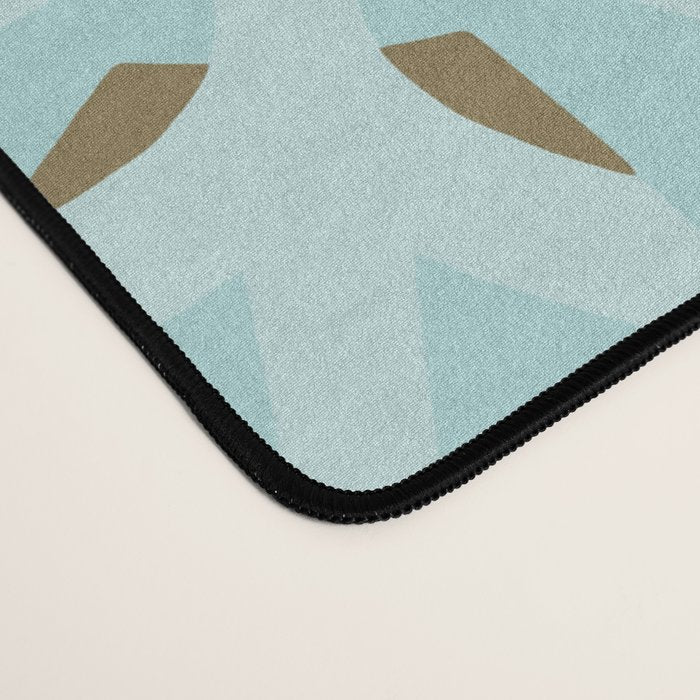 Sky Blue Moroccan Geometric Birds in Flight Desk Mat Gallery Image 4