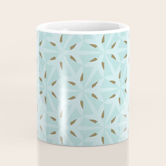 Sky Blue Moroccan Geometric Birds in Flight Coffee Mug Gallery Image 4