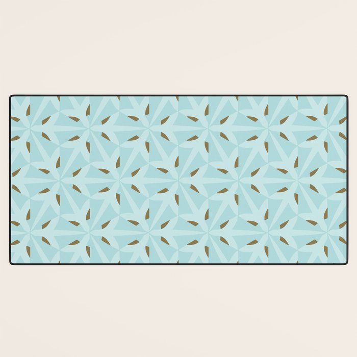 Sky Blue Moroccan Geometric Birds in Flight Desk Mat Gallery Image 3