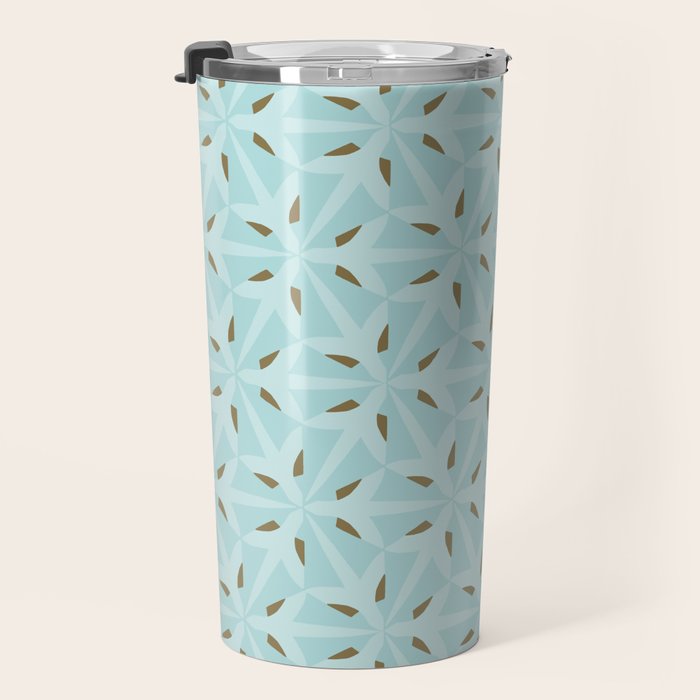 Sky Blue Moroccan Geometric Birds in Flight Travel Mug Gallery Image 3