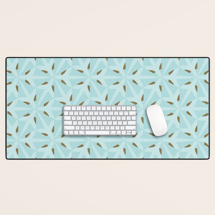 Sky Blue Moroccan Geometric Birds in Flight Desk Mat Gallery Image 1