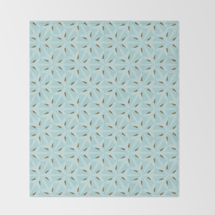 Sky Blue Moroccan Geometric Birds in Flight Throw Blanket Gallery Image 2