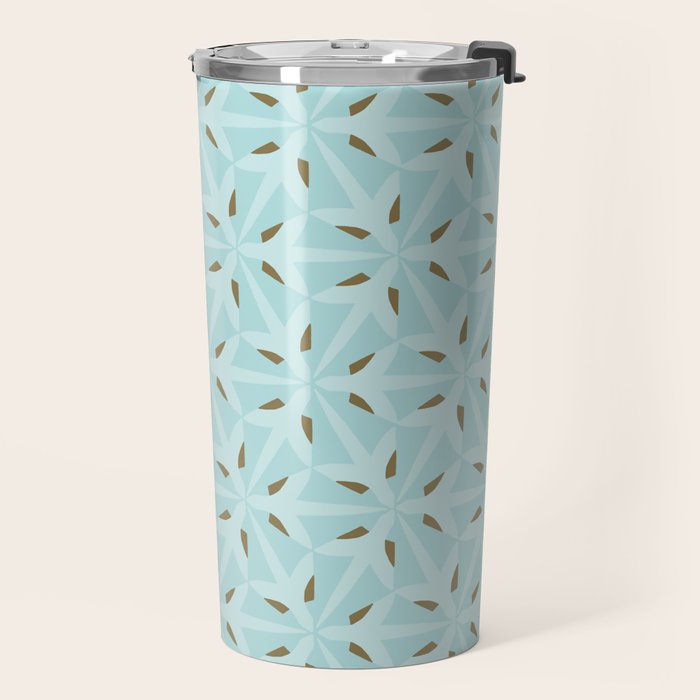 Sky Blue Moroccan Geometric Birds in Flight Travel Mug Gallery Image 2