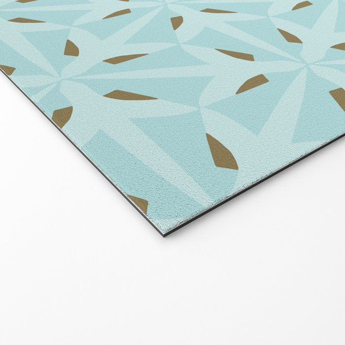 Sky Blue Moroccan Geometric Birds in Flight Welcome Mat Gallery Image 2