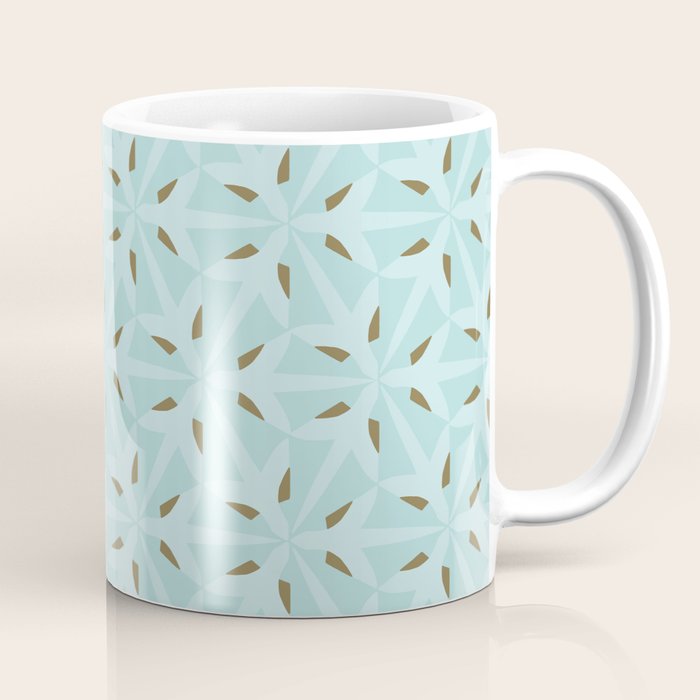 Sky Blue Moroccan Geometric Birds in Flight Coffee Mug Gallery Image 1