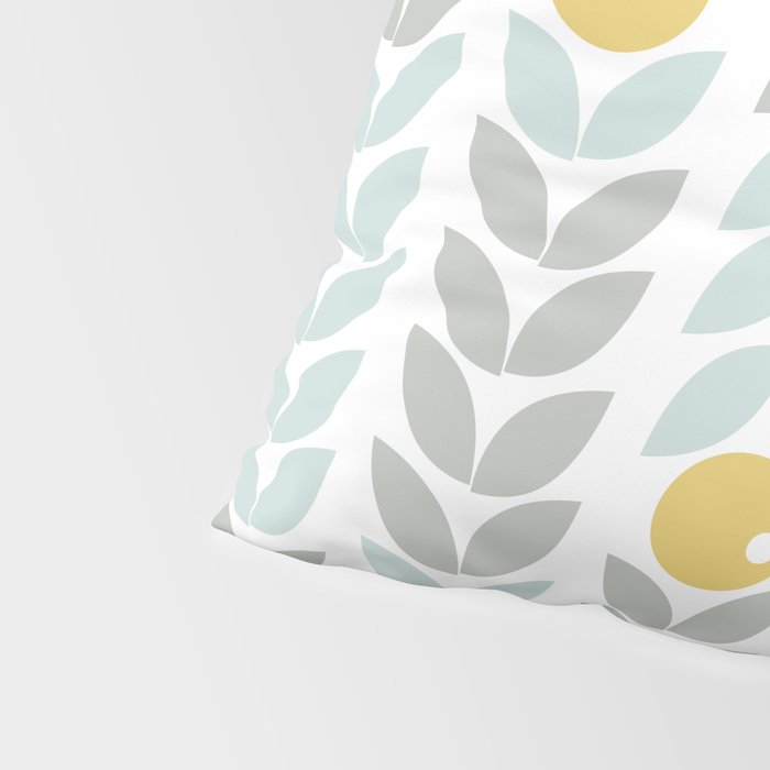 Mid Century Modern Retro Leaf and Circle Pattern Pillow Sham Gallery Image 4