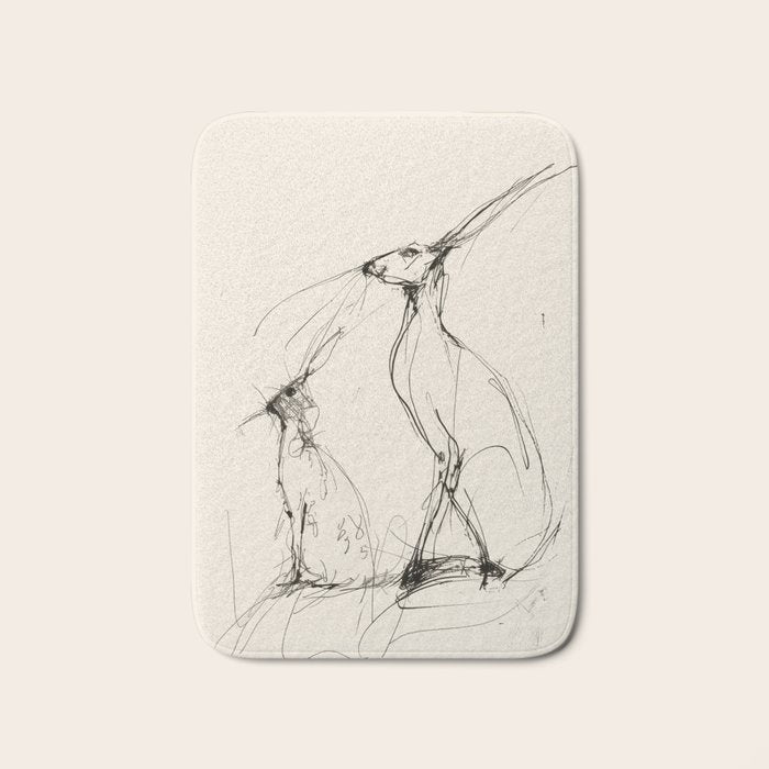 Hare Pair Bath Mat Gallery Image 1