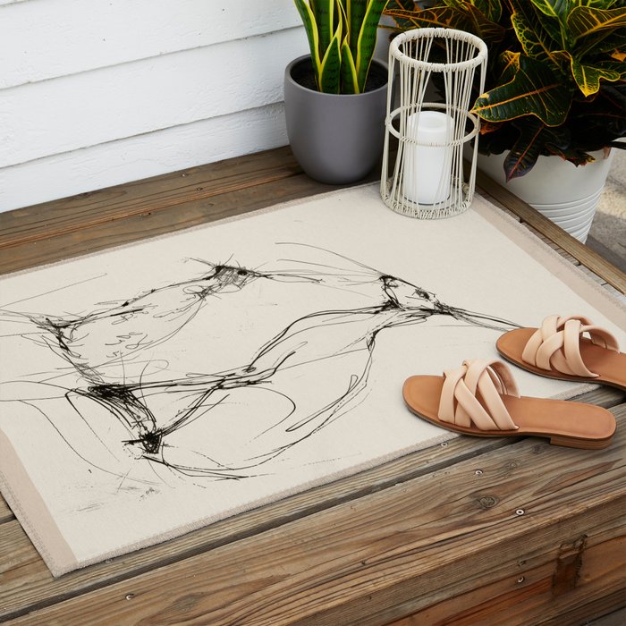 Hare Pair Outdoor Rug Gallery Image 2