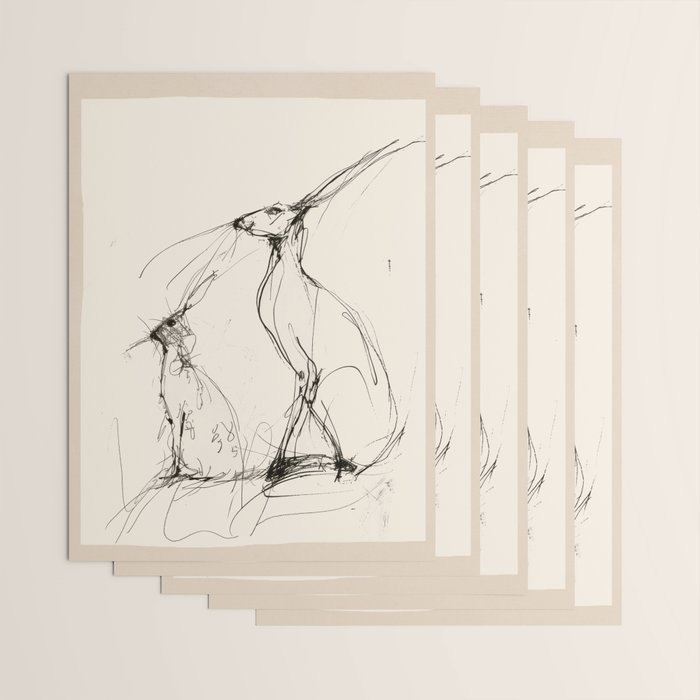 Hare Pair Wrapping Paper Gallery Image 3