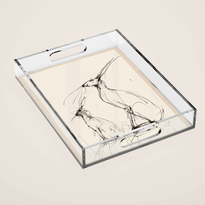 Hare Pair Acrylic Tray Gallery Image 1