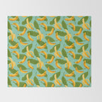 Banana Pattern on Aqua Blue Throw Blanket Gallery Image 2