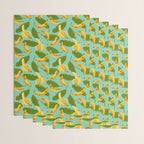 Banana Pattern on Aqua Blue Wrapping Paper Gallery Image 3