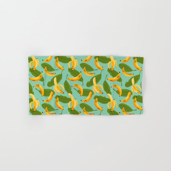 Banana Pattern on Aqua Blue Bath Towel Gallery Image 1