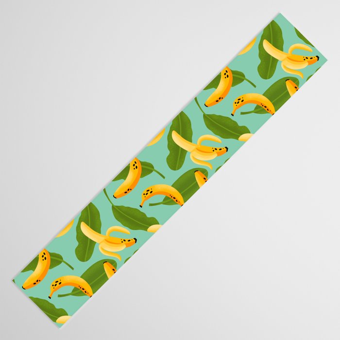 Banana Pattern on Aqua Blue Table Runner Gallery Image 3