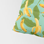 Banana Pattern on Aqua Blue Pillow Sham Gallery Image 4
