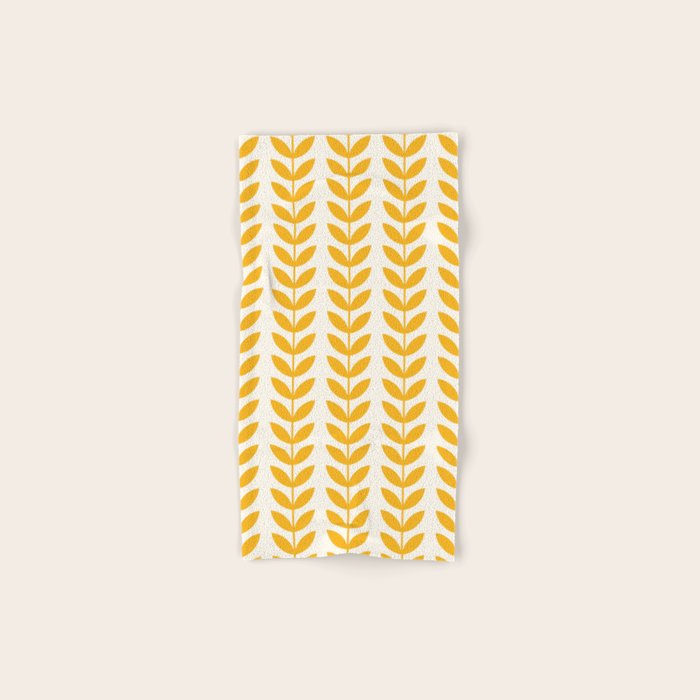 Scandinavian Mid Century Pattern Yellow Bath Towel Gallery Image 1