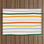 Retro Rainbow Stripe Outdoor Rug Gallery Image 1
