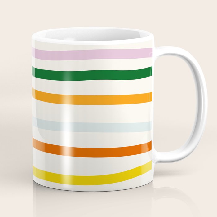 Retro Rainbow Stripe Coffee Mug Gallery Image 1