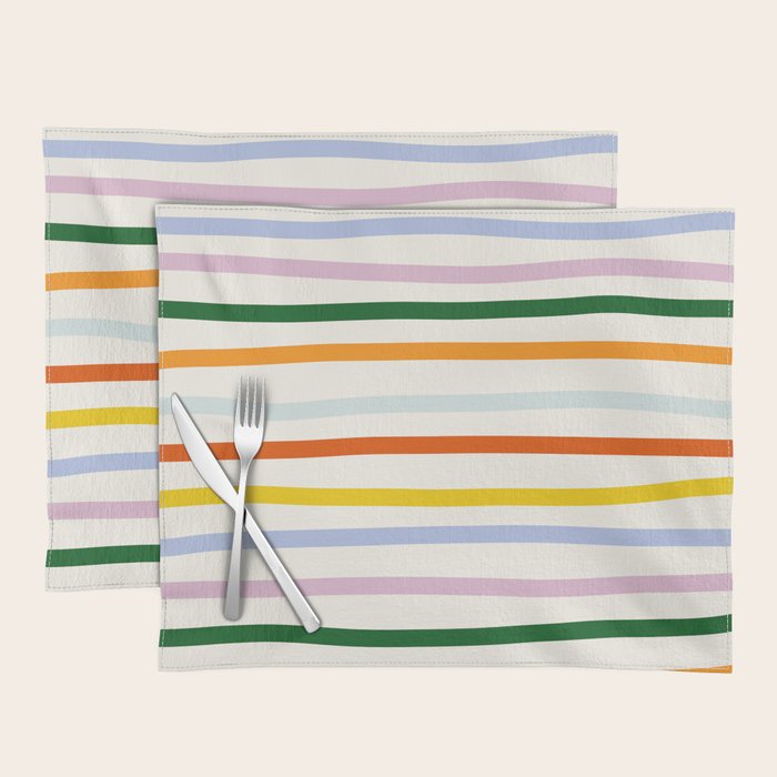 Retro Rainbow Stripe Placemat Gallery Image 1