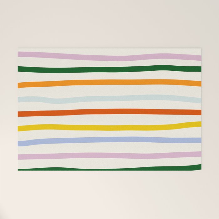 Retro Rainbow Stripe Welcome Mat Gallery Image 1