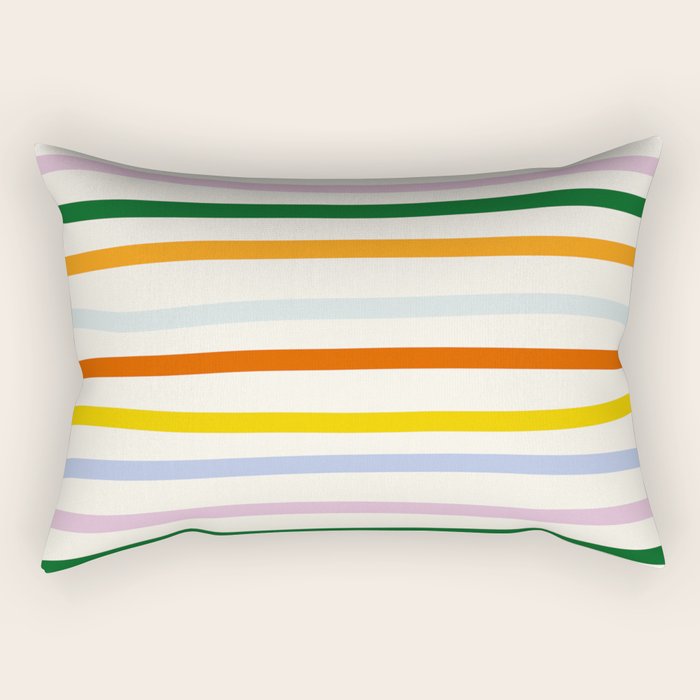 Retro Rainbow Stripe Rectangular Pillow Gallery Image 1