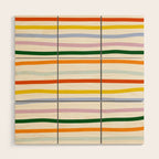 Retro Rainbow Stripe Wood Wall Art Gallery Image 1