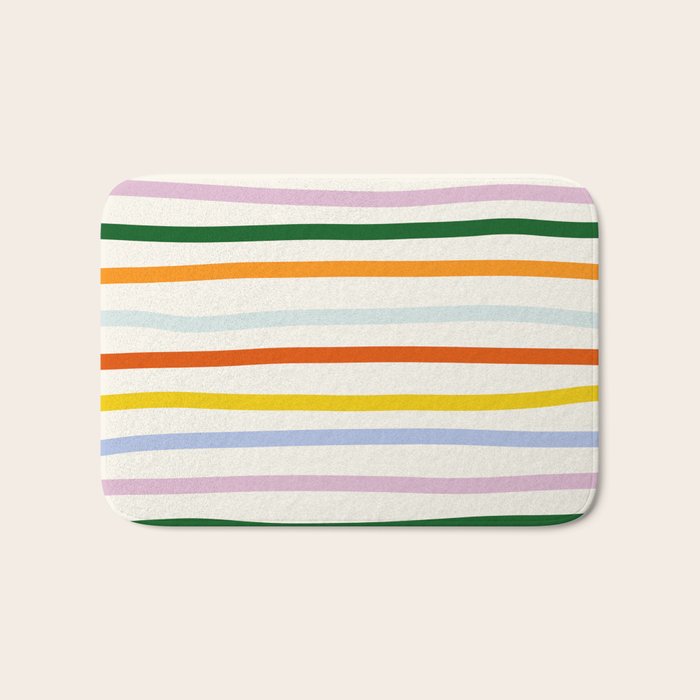 Retro Rainbow Stripe Bath Mat Gallery Image 1