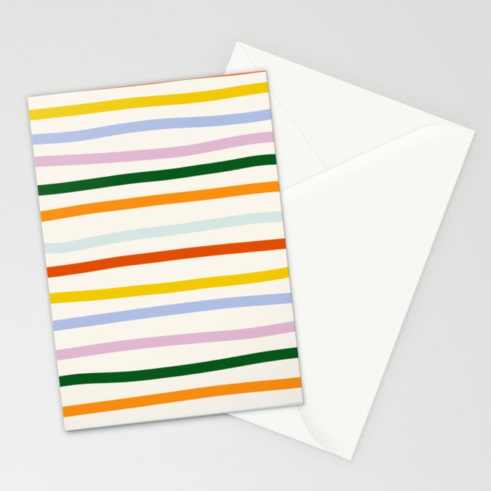 Retro Rainbow Stripe Stationery Card Gallery Image 2