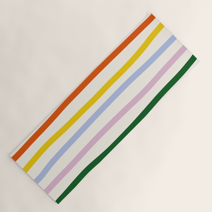 Retro Rainbow Stripe Yoga Mat Gallery Image 1