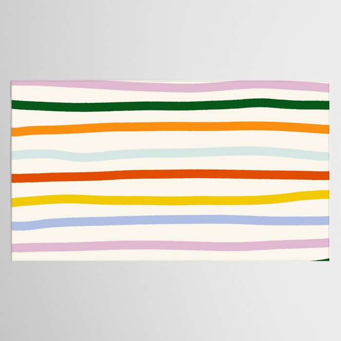Retro Rainbow Stripe Tablecloth Gallery Image 2