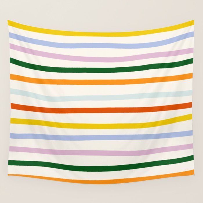 Retro Rainbow Stripe Wall Tapestry Gallery Image 1
