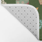 Cute Christmas Dark Green Bath Mat Gallery Image 2