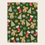 Cute Christmas Dark Green Poster Gallery Image 4