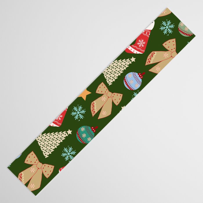 Cute Christmas Dark Green Table Runner Gallery Image 3