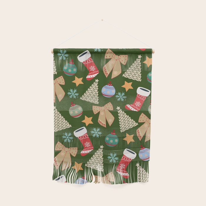 Cute Christmas Dark Green Wall Hanging Gallery Image 1
