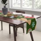 Cute Christmas Dark Green Table Runner Gallery Image 2