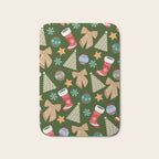 Cute Christmas Dark Green Bath Mat Gallery Image 1