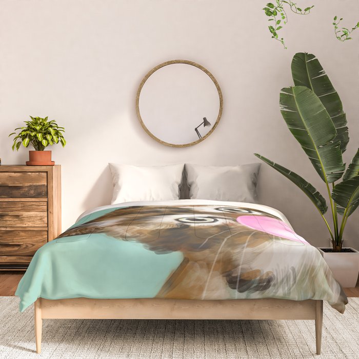 Bubble Gum Baby Cat in Green Comforter Gallery Image 3