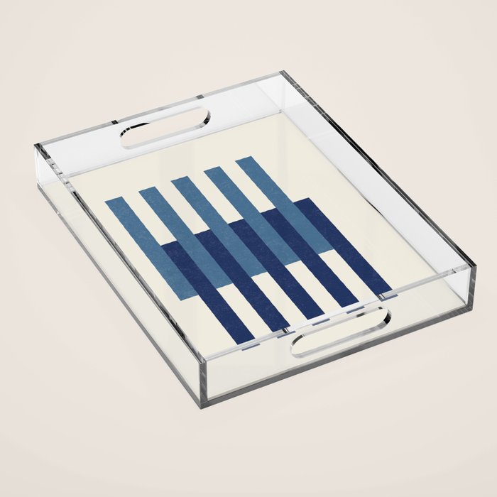 Lines Aligned - Blue Navy Acrylic Tray Gallery Image 1