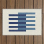 Lines Aligned - Blue Navy Outdoor Rug Gallery Image 1