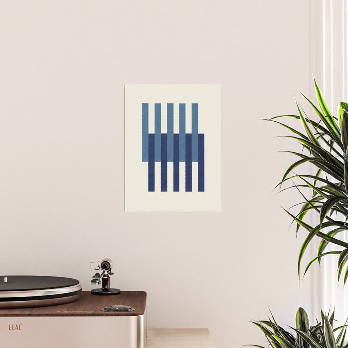 Lines Aligned - Blue Navy Poster Gallery Image 2