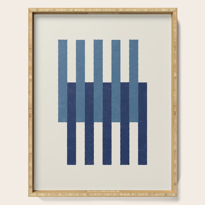 Lines Aligned - Blue Navy Serving Tray Gallery Image 1