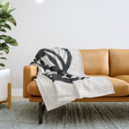Abstract Black and White Organic Shape Elegant Monochrome Pattern Throw Blanket Gallery Image 1