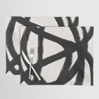 Abstract Black and White Organic Shape Elegant Monochrome Pattern Placemat Gallery Image 1