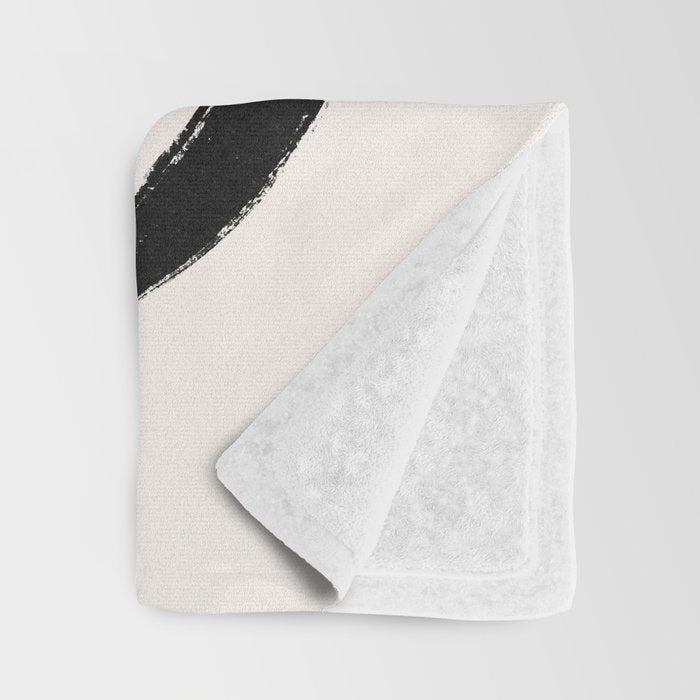 Abstract Black and White Organic Shape Elegant Monochrome Pattern Throw Blanket Gallery Image 3