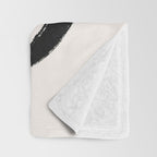 Abstract Black and White Organic Shape Elegant Monochrome Pattern Throw Blanket Gallery Image 3