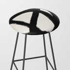 Abstract Black and White Organic Shape Elegant Monochrome Pattern Stool Gallery Image 2